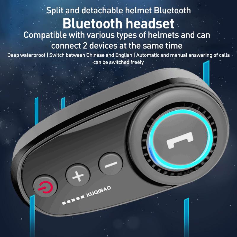 K10 Motorcycle Bluetooth Helmet Headset, Black Hard Pole Microphone - Image 3