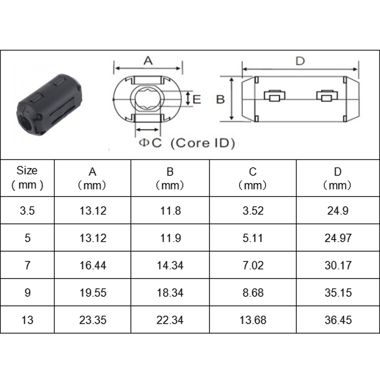 10 PCS / Pack 7mm Anti-interference Degaussing Ring Ferrite Ring Cable Clip Core Noise Suppressor Filter - Image 7