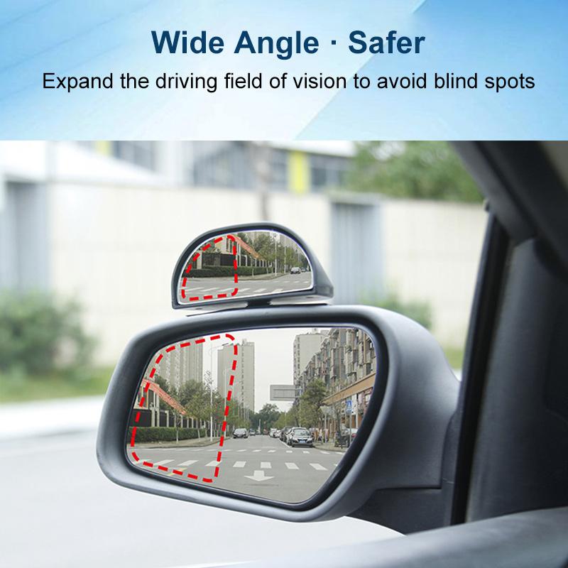 Car 360-degree Rotating Rear-view Blind Spot Wide-angle Auxiliary Mirror(Black) - Image 3