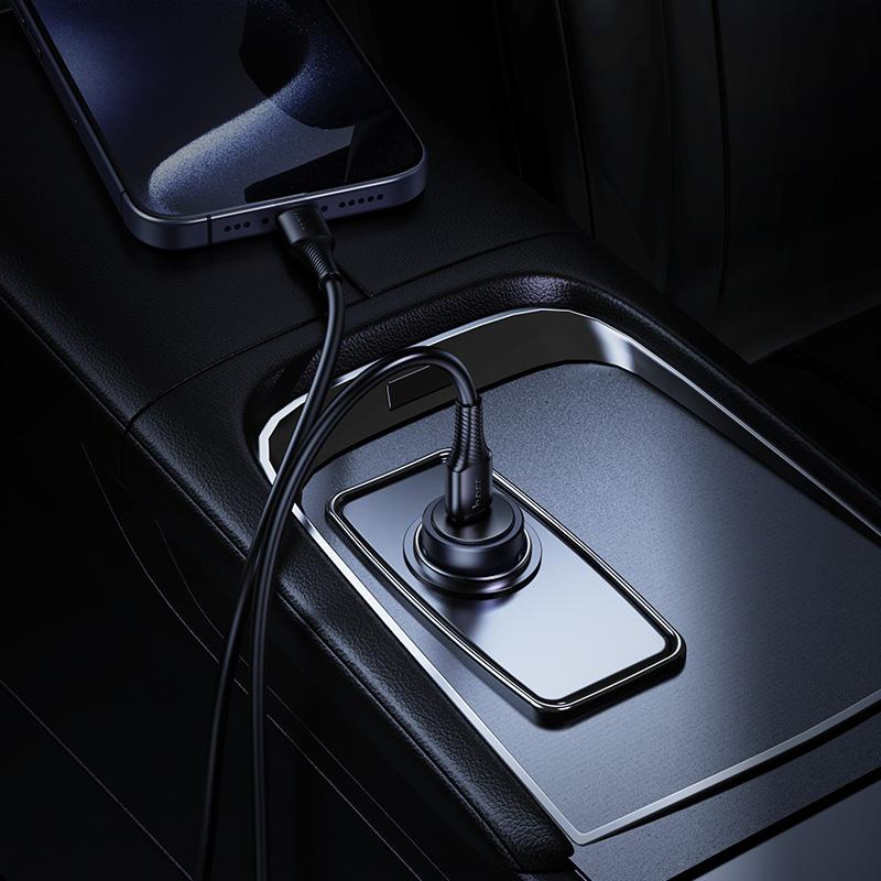 hoco Z62A Energy PD 30W USB-C / Type-C Single Port Car Charger Set with Type-C to Type-C Cable(Gold) - Image 6