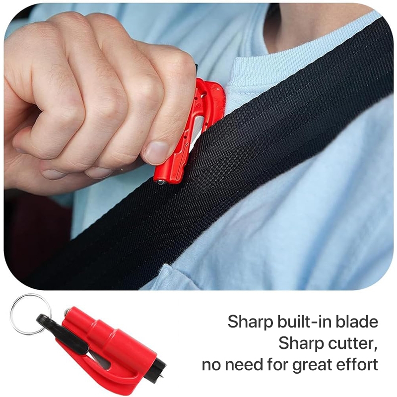 2 in 1 Car Emergency Hammer / Key Chain / Knife Broken Glass Portable Tool(Red) - Image 4