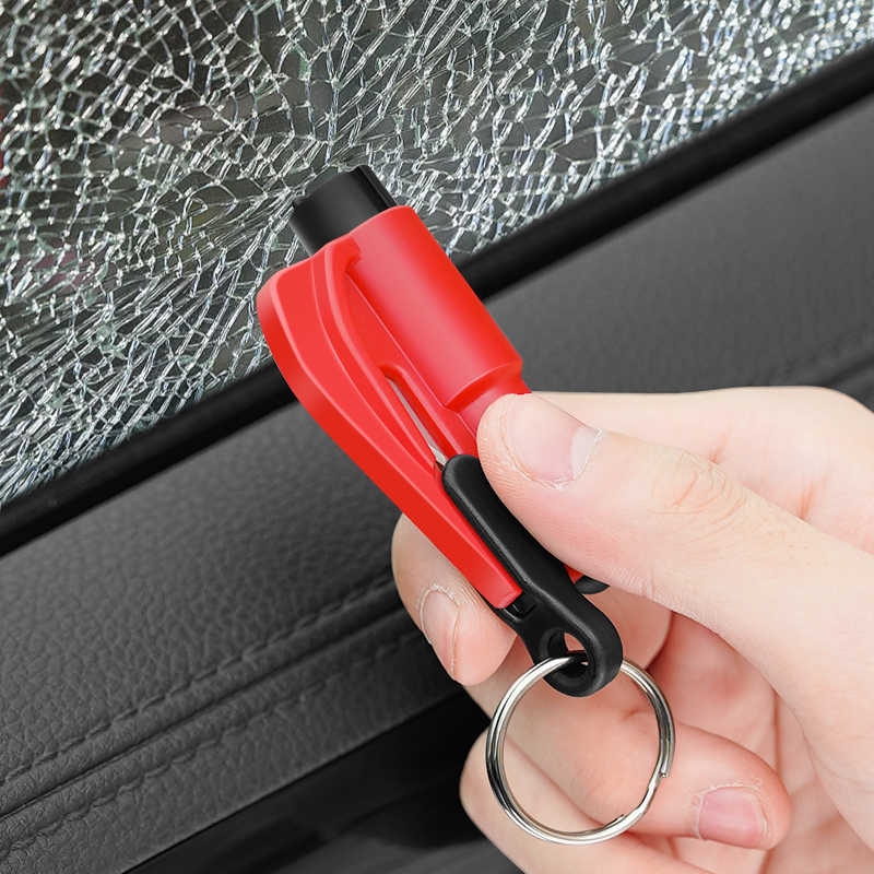 2 in 1 Car Emergency Hammer / Key Chain / Knife Broken Glass Portable Tool(Red) - Image 6