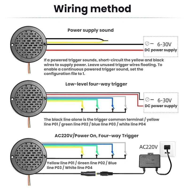 Motorcycle Car Start-Up Sound Modification Power-On Voice Prompt, Size: DC6-30V(Color) - Image 6